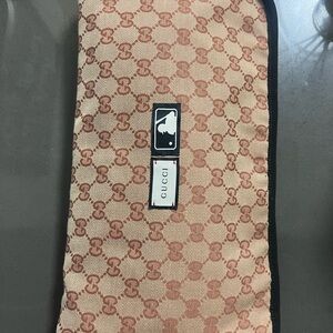 Gucci Tan and Brown Patterned Glasses Case